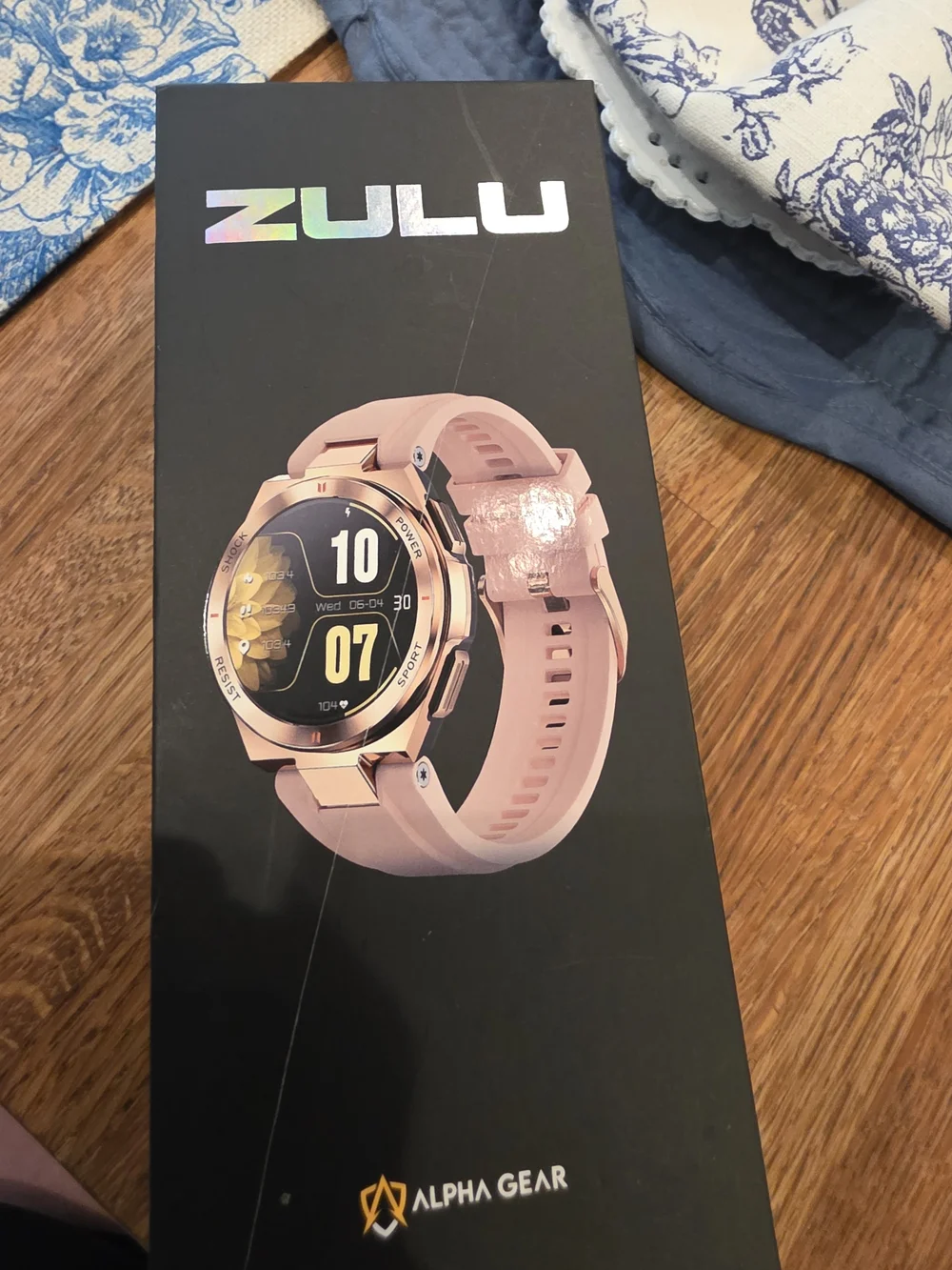 Zulu Rose Gold Smartwatch with Pink Silicone Band